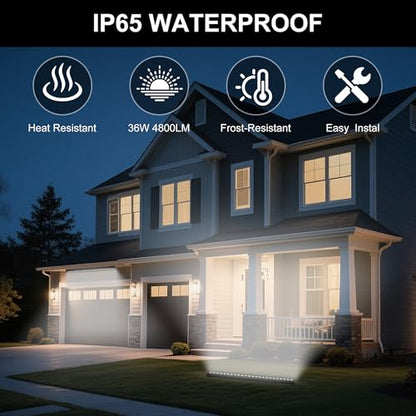 40″ LED Wall Washer Light Bar, 4000K Neutral White 36W Outdoor Light, IP65 120V AC Plug-in LED Flood Bar with 360° Adjustable Mount Brackets for Wall Wash Lighting, Landscape Uplighting - color: 4000K Neutral White