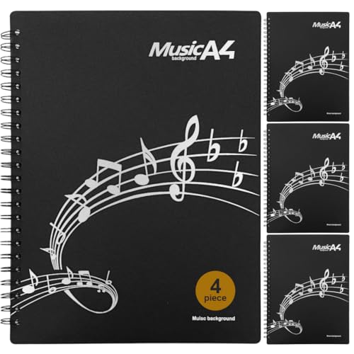 Music Folder,Bulk 4 Pack Sheet Music Holder(4 Pack) | Bulk 4 Pack Sheet Music Holder Allow Annotations,40 Pages Spiral Sheet Music Binder Organizer, Sheet Music Storage - size: 4 Pack