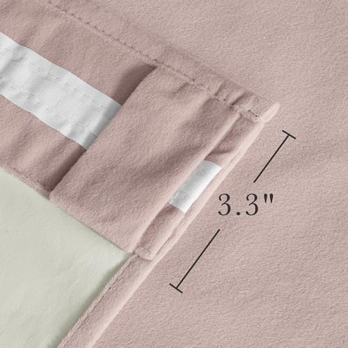 PONY DANCE 100% Blackout Curtains for Nursery Bedroom 84 inches Long, 2 Pcs - color: Dusty Pink, size: 52"W x 84"L (Pack of 2)