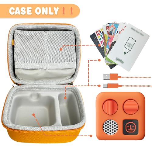 Hard Travel Case Compatible with Yoto Mini–Kids Audio & Music Player,Yoto Card Holder Bag with Adjustable Shoulder Strap for Up To 36 Audiobook Cards,Children’s mini Player.（Orange） - color: Orange