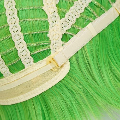 LABEAUTÉ Short Green Anime Cosplay Wig Male Men Anime Layered Unisex Heat Resistant Hair Wig with Bangs for Party and Halloween for Gift + Free Cap - color: Green