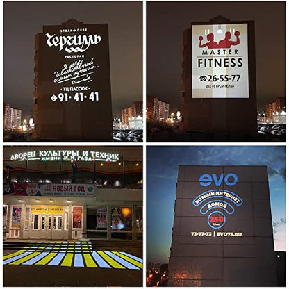 120W LED Logo GOBO Projector Ip67 Waterproof DJ Effect Light Including Free Custom Glass GOBO to Project Image for Hotel Company Store Wedding Advertising Indoor and Outdoor Use (120W)