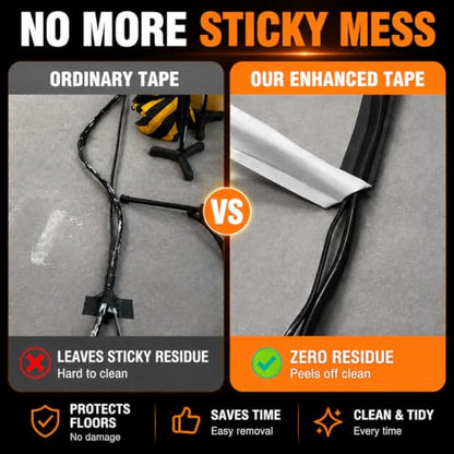 SWRT Gaffers Tape, 12-Pack, 2 in x 30 yd, 11 Mil, Pro Matte, Black | No-Residue Removal; Strong Hold; Non-Reflective; Easy Hand Tear; Film, Stage & Cable Management