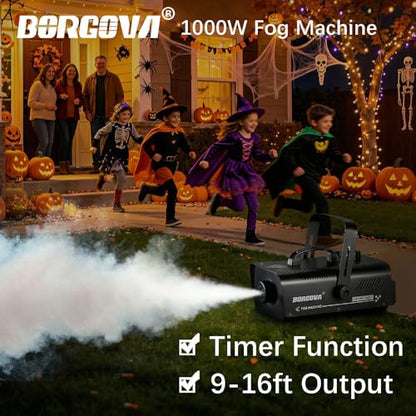 1000W Fog Machine with Timer 1L Tank Wireless Smoke Maker | 5000 CFM Output, 9-16ft Fog Range, Overheat Protection, Perfect for Halloween Parties Concerts Photography Clubs - color: BF-01/1000W