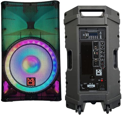 Mr. Dj USA PLED5200 PRO PA DJ 15" Portable Active Bluetooth/MP3/FM Radio Speaker