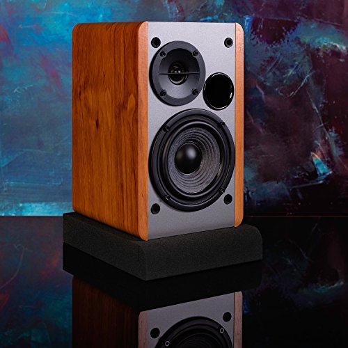 Sound Addicted - Studio Monitor Isolation Pads for 3-4.5 inches Small Speakers, Pair of 2 High Density Dampening Acoustic Stands Foam which Fits Most Bookshelf’s and Desktops | SMPad 4 - size: for 3''-4.5'' Speakers