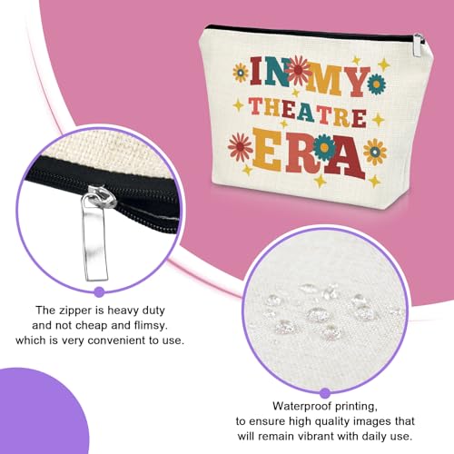 Sazuwu Theater makeup bag Theatre Drama Gift for Women Theaters Lovers Gift for daughter sister bestie cosmetic bag Appreciation Gifts for Dramatist Christmas Birthday Gifts toiletry pouch - color: IN MY THEATRE ERA