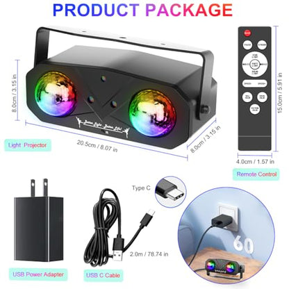 Party Disco Ball, Dj Disco Light Strobe Dance Sound Activated with Remote Control Stage Rave Karaoke Light Ocean Star Projector for Club Dancing Parties KTV Christmas Halloween Birthday Glow Party