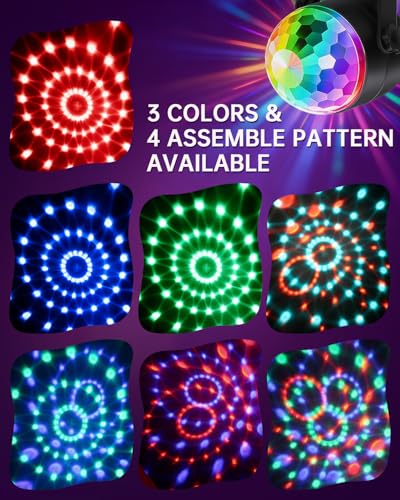 Luditek 4-Pack Disco Ball Light, Sound Activated, Battery Powered USB