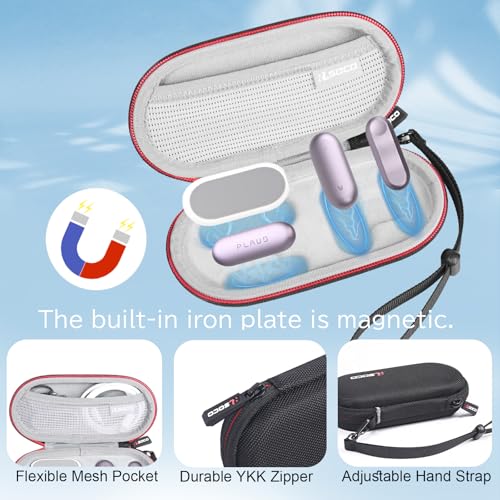 RLSOCO Hard Case Compatible With PlaudAI NotePin S/NotePin Voice Recorder, Travel Pouch for Recorder,Magnetic Pin,Clip,Charging Dock,USB-C Cables,Wristband and Neck Strap Lanyard - Black (Case Only)