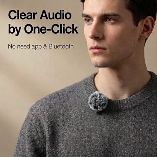Caiord Wireless Lavalier Microphone for iPhone Android, Content Creator - color: Yellow