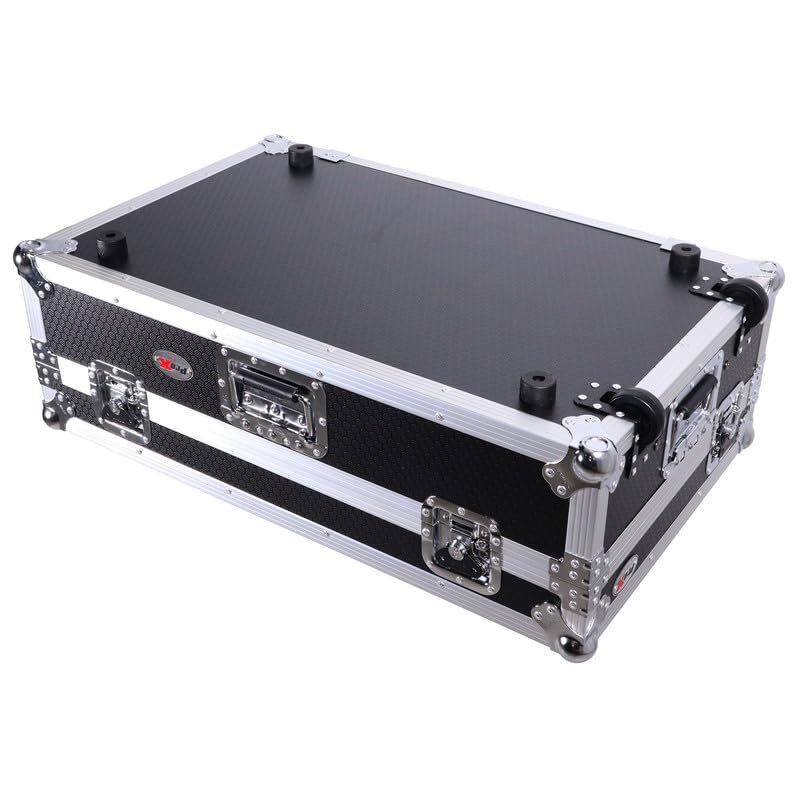 ProX XS-FLX102UWLT Flight Style Road Case For Pioneer XS-DDJFLX10 or DDJ-GRV6 DJ Controller with Laptop Shelf 2U Rack Space Wheels