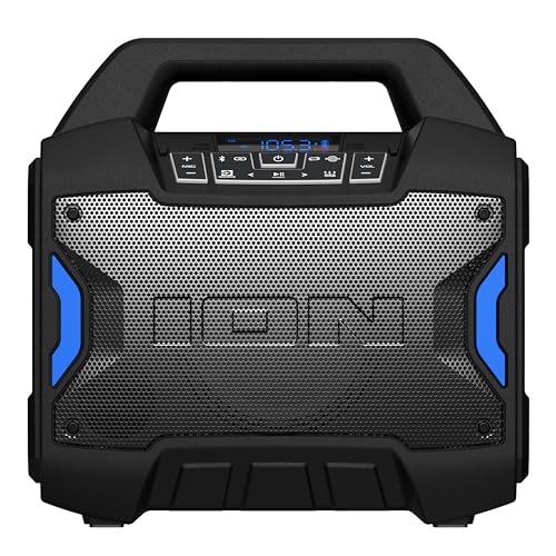 ION Tailgater Boom 60W Portable Bluetooth Outdoor Speaker | Water Resistant, Radio, Mic Input, USB Charging, Stereo Linking, Bass Boost and App Control, for Parties and Outdoor Events - style: 60W water-resistant