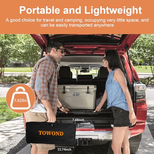 TOWOND 100 Inch Outdoor Projector Screen with Stand, Reinforced Edge | Compact reinforced-edge screen fits smaller rooms and patios; 19mm tripod and carry bag travel easily.