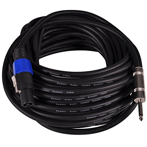 Seismic Audio SASPT12-50 Pro Audio Speakon to 1/4-Inch 12-Gauge 2 Conductor 50-Feet Speaker Cable - size: 50 Feet