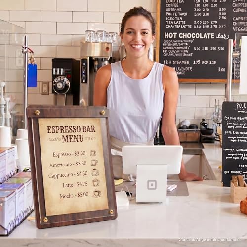Wood Sign Holder 5 x 7 with Dual-Orientation Design, Tabletop Display | 1 Pack, Clear Acrylic Panel, Stable Metal Kickstand, Tool-Free Assembly, Indoor & Outdoor - size: 5x7, 1 Pack