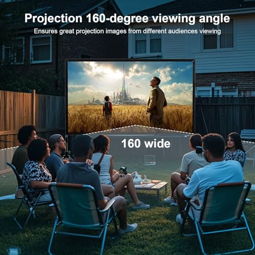 Projector Screen with Stand,DUYIKJ 100 inch Portable Outdoor Indoor Projector Screen Rear Front Projection Screen Lightweight Movie Screen16:9 4K HD with Four-Legged Frame Carry Bag for Home Theater