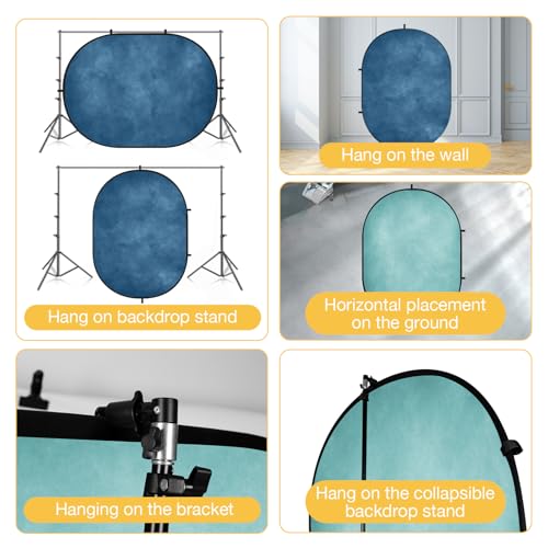 Kate Collapsible Backdrop Pop Up Photo Backdrops Blue Folded Background for Headshot, for Portrait Photography, for Video, 5x6.5ft | 5x6.5ft(1.5x2m) Blue Folding Collapsible Backdrop for Headshot, Portrait Photography, Self Tape, Video, Broadcast