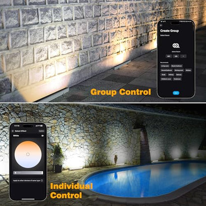 Smart Wall Washer Lights Adjustable Color Temperature 2700K-6500K,72W 9600lm 1%-100% Brightness Dimmable LED Bar Light APP & Remote Control for Outdoor, Compatible with Alexa/Google Assistant - color: 40" Tunable White(2700-6500K)