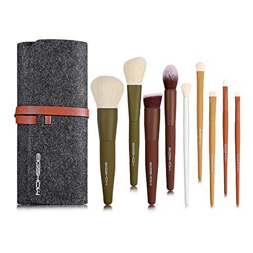 Makeup Brushes, EIGSHOW 5 Colors Essential Kabuki Makeup Brush Set with Ultra Soft Synthetic Fibers for Powder Blush Concealers Contouring Highlighting - color: 5 Color