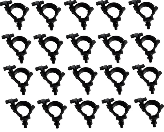 20 Pack Black DJ Light Clamps Fits O.D. 2" Truss, Aluminum O-Clamp for Stage Fits 48-52mm OD Tube/Pipe, for Truss, Moving Head Light