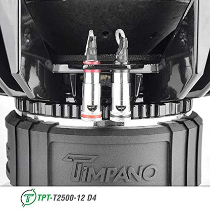 Timpano 12 Inch Subwoofer D4 2500 Watts Max Power Dual 4 Ohm, 12 Subwoofer Speaker 23.5 mm High Xmax, TPT-T2500-12 D4, 3 in Voice Coil, Competition Sub Woofer for Car Audio Systems (Single) - size: 12 Inch - Dual 4 Ohm