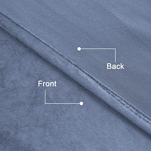 PLEASANT BOULEVARD Stone Blue Velvet Curtains 63 inch Long Heavyweight Blackout Curtains Rod Pocket Thermal Insulated Darkening Window Drapes for Bedroom Living Room, W52 x L63, 2 Panels - color: Stone Blue, size: 52"W x 63"L (Pack of 2)