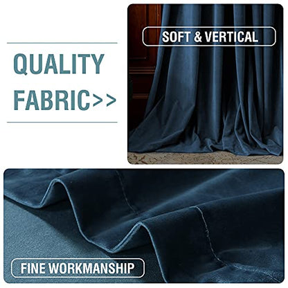 H.VERSAILTEX Room Darkening Velvet Curtains for Bedroom, 63 Inch, Navy - color: Navy, size: 52"W x 63"L (Pack of 2)