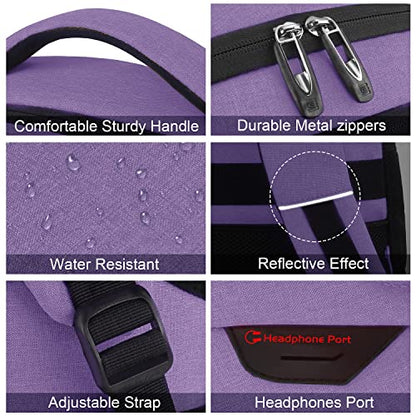 Laptop Backpack,Business Travel Anti Theft Slim College Backpack | Water Resistant Durable Computer Bag Gift for Women & Men Fits 15.6 Inch Laptop and Notebook - Purple - color: Purple, size: 15.6 Inch, style: Laptop