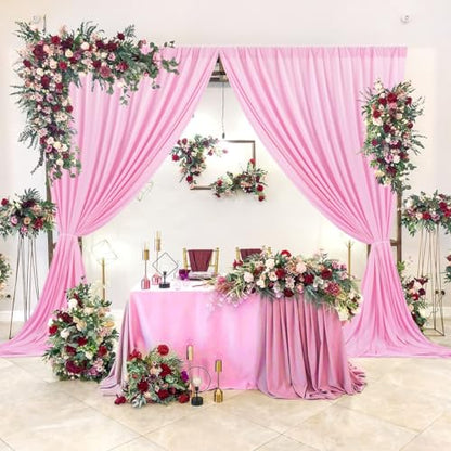 AK Trading DRAPE-5x10 Polyester Backdrop Drapes Curtains Panels with Rod Pockets, Pink, 10' x 10' - color: Pink, size: 60"W x 120"L (Pack of 2)