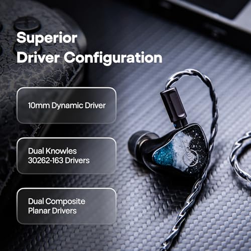 Linsoul ZiiGaat Horizon 1DD+2BA+2 Planar HiFi Wired Earbuds in Ear Monitor