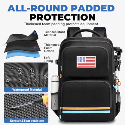 Audio Mixer Travel Case for Yamaha MG10XU,RODECaster Pro II,RODECaster Pro,RC Duo,TC-Helicon GoXLR,Podcast DJ Mixer Bag Backpack with Multi-Pockets for Microphones,Cables,Podcast Equipment