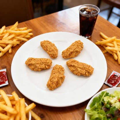 5 Pcs Simulated Chicken Legs Wings Fake Food Model Lifelike Fake Fried Chicken Kitchen Home Party Decoration Display Photography Props (Wings) - color: Wings