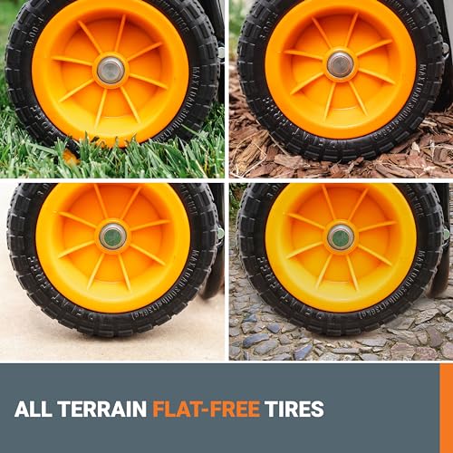 WORX Wheelbarrow Heavy Duty Dolly, 8-in-1 Aerocart Garden Cart, WG050 | lift 200 lbs like lifting 17 lbs; 8-in-1 versatility; smart 2-wheel design; heavy-duty durable construction - style: 8-in-1 Aerocart Wheelbarrow