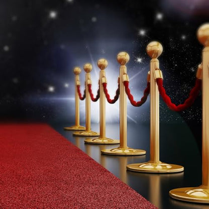 PATIKIL 8 Pack Black Velvet Stanchion Rope, 5 Ft Crowd Control Ropes Barrier Hanging Rope with Stainless Steel Gold Plated Hooks for Carpet Events Movie Theaters Opening Activities - color: Black/Gold Plated, size: 5 Ft