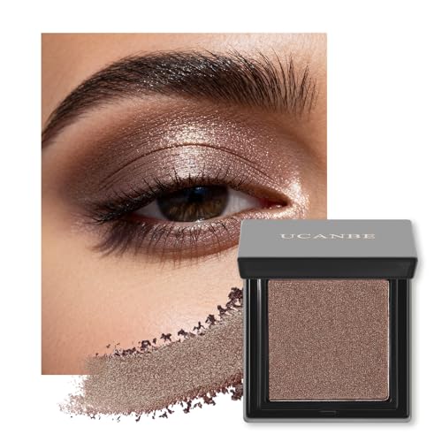 UCANBE Tapestry Taupe Single Eyeshadow Palette, Highly Pigmented Shimmer Eye Shadow Powder, Professional Long-Lasting Waterproof Makeup Palette - color: 17 Tapestry Taupe