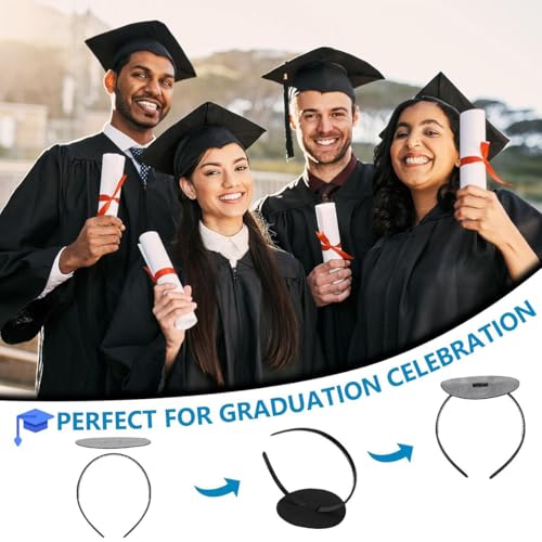 Graduation Cap Headband, 1PCS Black Circle Firm Anti-fall Hair Band for Graduation Hat, Graduation Gifts Hat Accessories for Graduates, Students, Women (Grad Cap Not Included) - color: Style 2