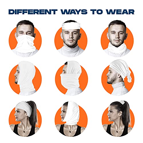 ARMORAY Face Mask, Head Wrap, Neck Gaiter, Headband - color: White