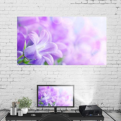 Zopsc Portable Projection Screen 16:9 White 84inch | Synthetic polyester fabric, Projector Curtain foldable, anti-reflective - color: 84inch