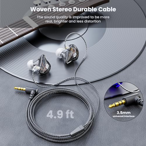 BASN Bsinger Pro in Ear Monitor Headphones,Dual Drivers 2-Pin IEM Earphones - color: Clear Black