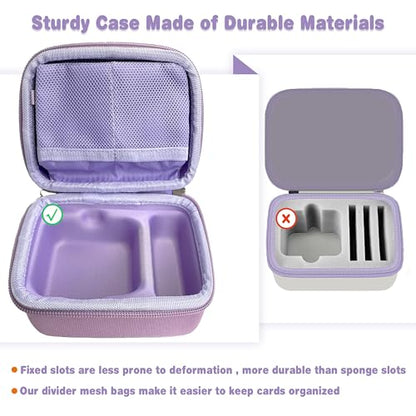 Hard Travel Case Compatible with Yoto Mini–Kids Audio & Music Player,Yoto Card Holder Bag with Adjustable Shoulder Strap for Up to 36 Audiobook Cards,Children’s Mini Player. (purple) - color: purple