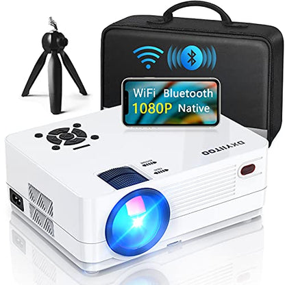 Native 1080P Projector with WiFi 6 and Two-Way Bluetooth, Full HD Video Projector for Outdoor Movies, 300" Display Projector 4k Home Theater, Compatible with iOS/Android/PC/XBox/PS4/TV Stick/HDMI/USB