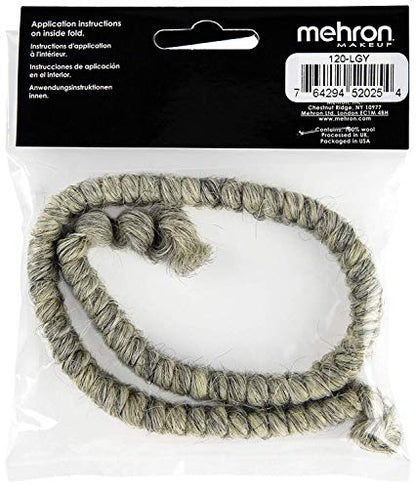 Mehron Makeup Crepe Hair - LIGHT GREY, Special FX Fake Hair - color: Light Grey