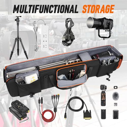 Tripod Carrying Case,50 Inch Tripod Light Stand and Photography Lighting Kit Bag,Photo Studio Equipment Large Carrying Bag with Removable Padding,for Tripods,Monopods,Speaker Stands,Mic Stand - size: 50*9.8*9.6in