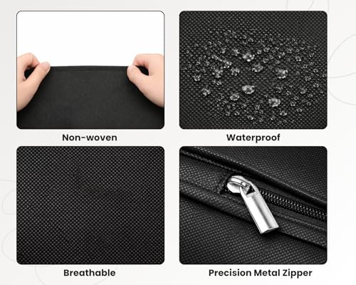 DS. DISTINCTIVE STYLE 2Pcs Dress Bags for Gowns, 60x24 In Long Dress Garment Bag with Clear Window, Garment Bag for Long Dress, Women's Coats, Formal Gowns, Evening Dresses (Black)