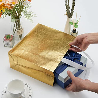 6 Pcs Reusable Large Gift Bags with Handles for Party Wedding - color: Gold&silver&rose Gold
