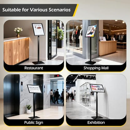 Dyna-Living Sign Holder Stand 11 x 17 Inch Sign Stands for Display, 1 Pack Heavy-duty Pedestal Sign Holder, Adjustable Floor Standing Signs Holders, Poster Holders Stand for A3 Advertising - size: 11'' x 17''-1 Pack