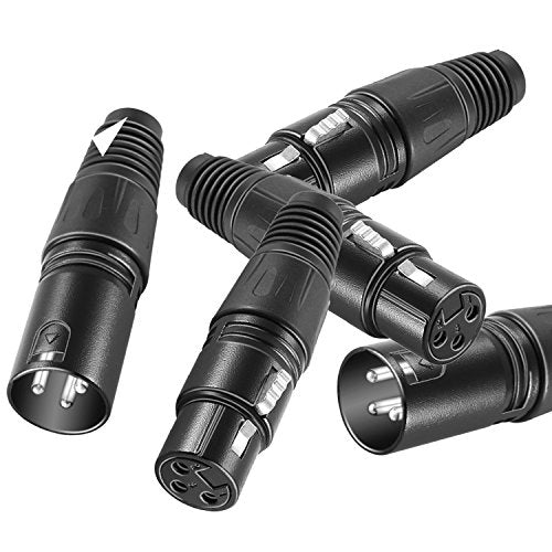 Neewer Micro Snake 3 Pin XLR Charger Connector 20pcs Audio Jack Microphone Connector with Charger Cable 10 Male and 10 Female Connectors Zinc Alloy - style: NC004A