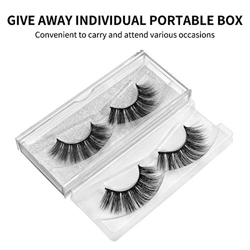 DYSILK Fake Eyelashes Natural Lash, 5 Pairs Faux Mink Lashes |002-16mm | Mink Lashes 5 Pairs 6D Wispy, Trimmable False Eyelashes, Soft Cotton Band, Eye Lashes Strip Eyelash Extension, Portable Case - color: 5 Pairs- 06