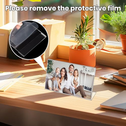 Acrylic Sign Holders 3x5 Inches Display Clear, Acrylic Table Signs Label Holders Slant Back Sign Holders Stand Small Acrylic Display Stands for Office, Store, Restaurant (20 PCS) - size: 3x5 inch
